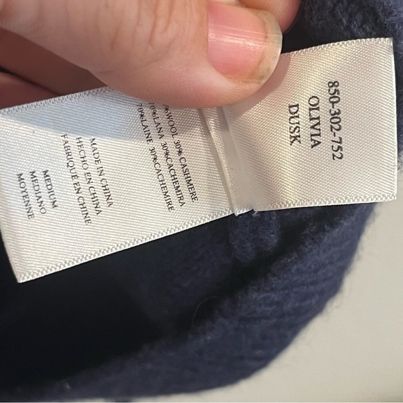 Rails size medium blue cashmere wool blend Olivia sweater lace up - Picture 4 of 9